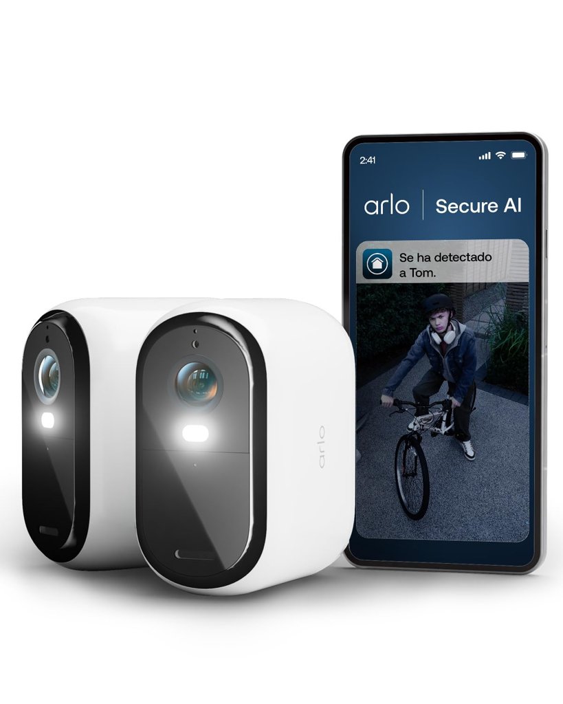 Cámara de seguridad Arlo Essential 3 XL con batería y visión nocturna