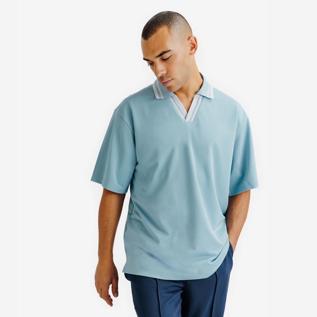 Polo oversize azul Heritage a precio de risa