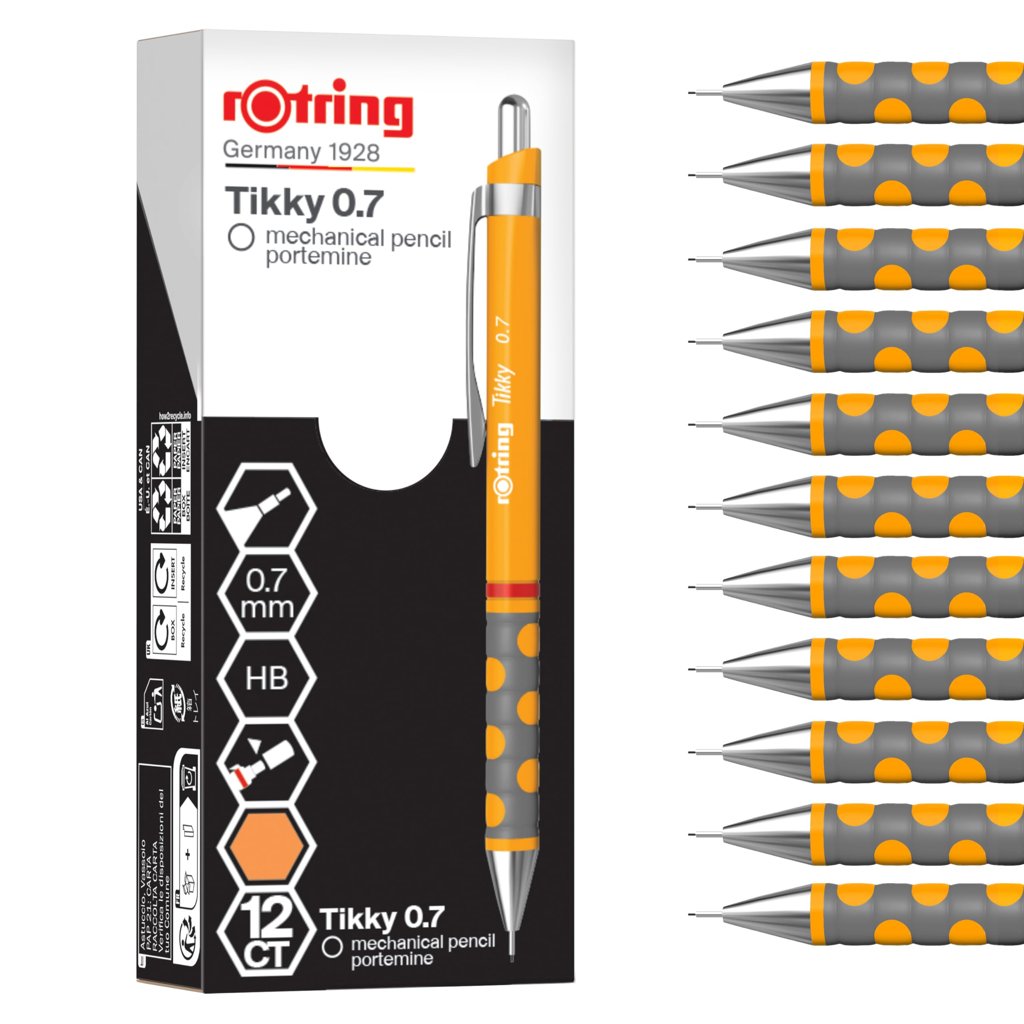 Portaminas rOtring Tikky en vibrante color caléndula – juego de 12