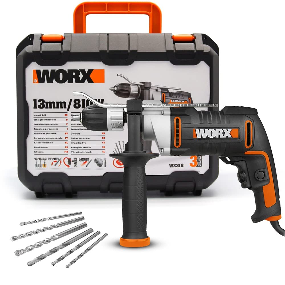 Taladro percutor Worx 810W: potencia y velocidad para tus proyectos