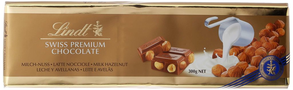Pack de 3 tabletas Lindt con leche, avellanas y pasas
