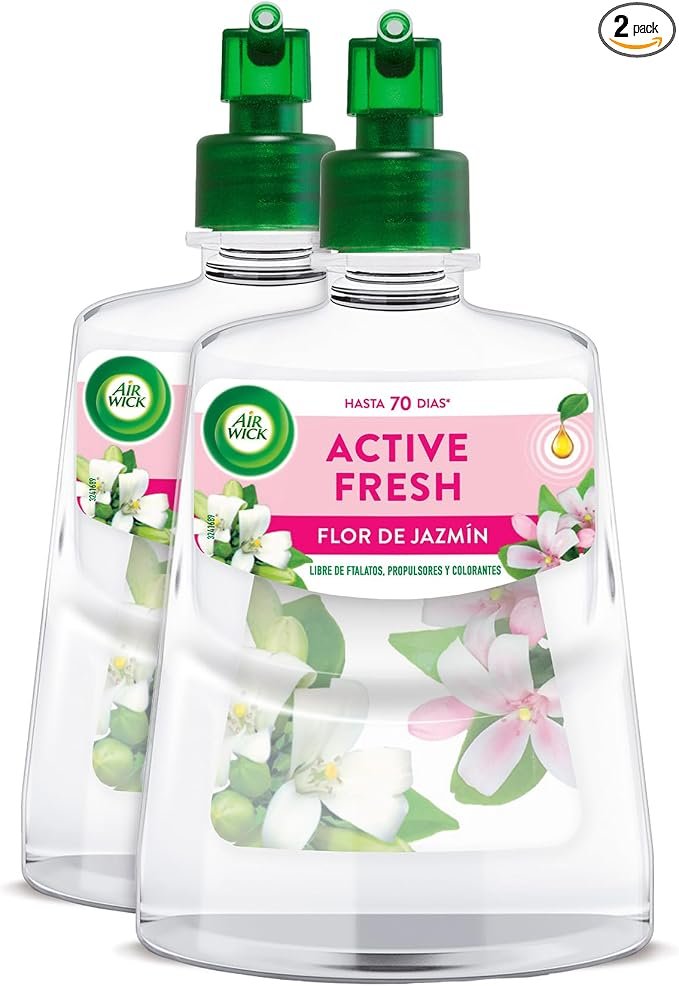 Pack 2 Air Wick Active Fresh Spray Automatico Sin Aerosol - con Flor de Jazmín
