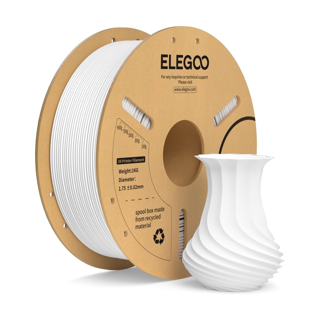 Filamento PLA+ 1kg blanco ELEGOO - calidad premium 3D