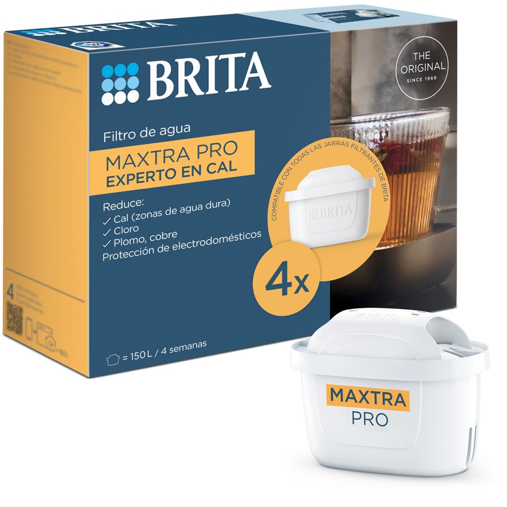 Pack de 4 cartuchos BRITA MAXTRA PRO, elimina el calcio