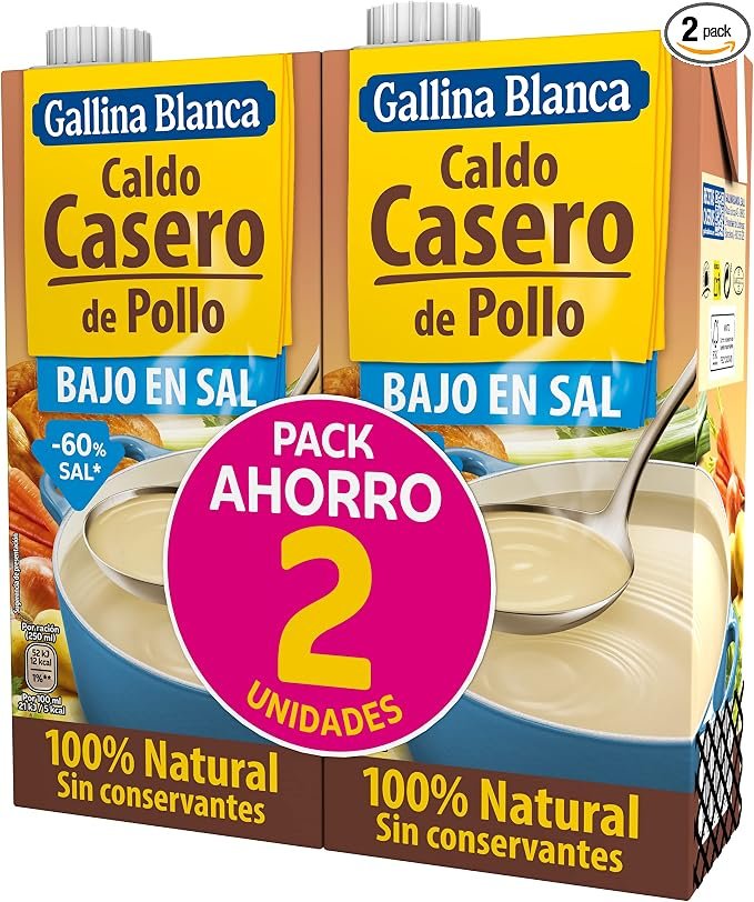 Pack 12 de Caldo Casero Gallina Blanca bajo en sal – sabor auténtico