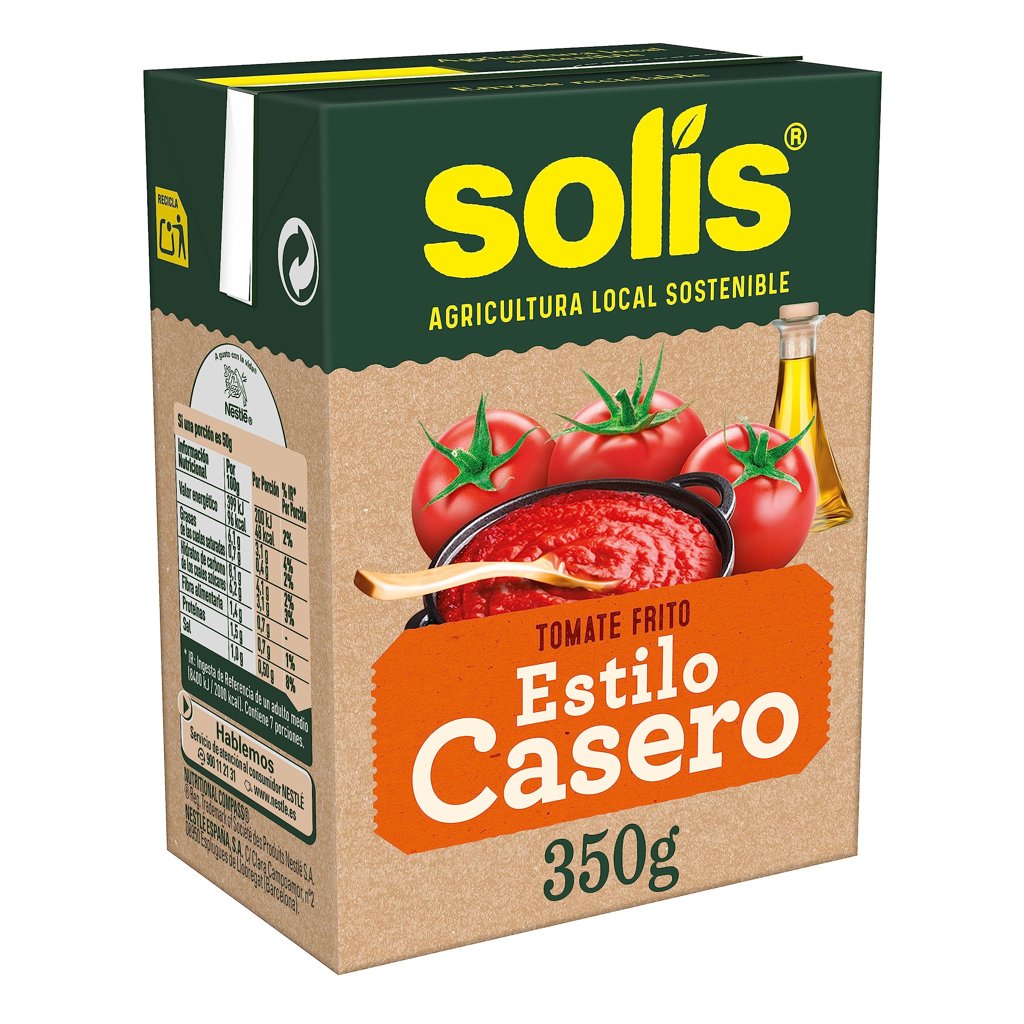 4 Paquetes0.85€ unidad SOLÍS Tomate Frito Estilo Casero Brick - Sin Gluten - 350g