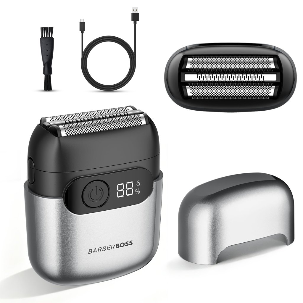 Afeitadora Barberboss QR-2752 eléctrica compacta, Cuchillas flotantes de láminas de acero inoxidable