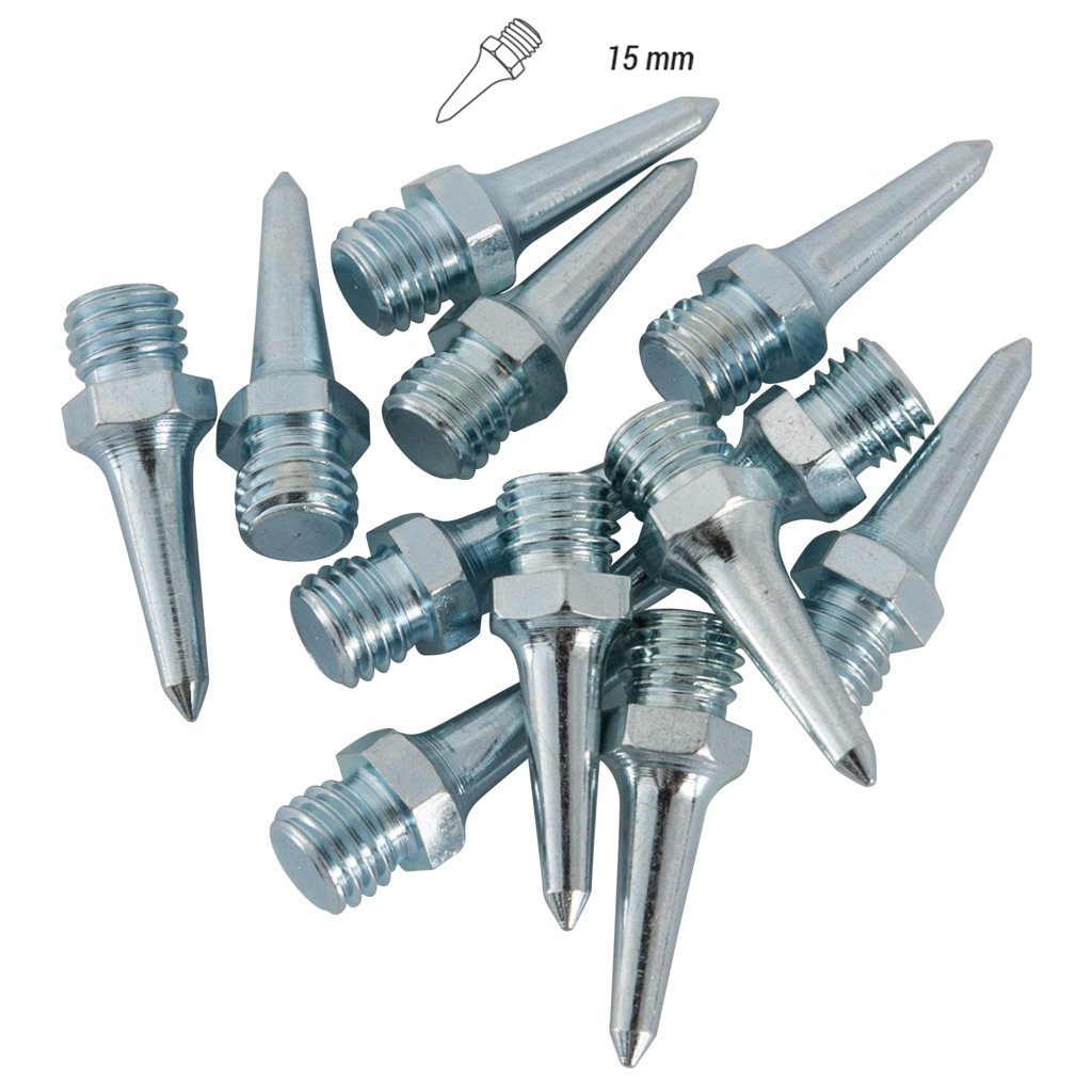 Set de 12 clavos Kalenji para zapatillas de atletismo – 6 caras, 15 mm