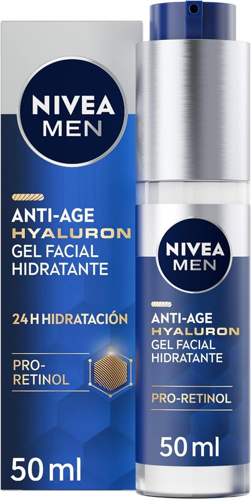Gel facial NIVEA MEN con ácido hialurónico: hidratación y antiedad