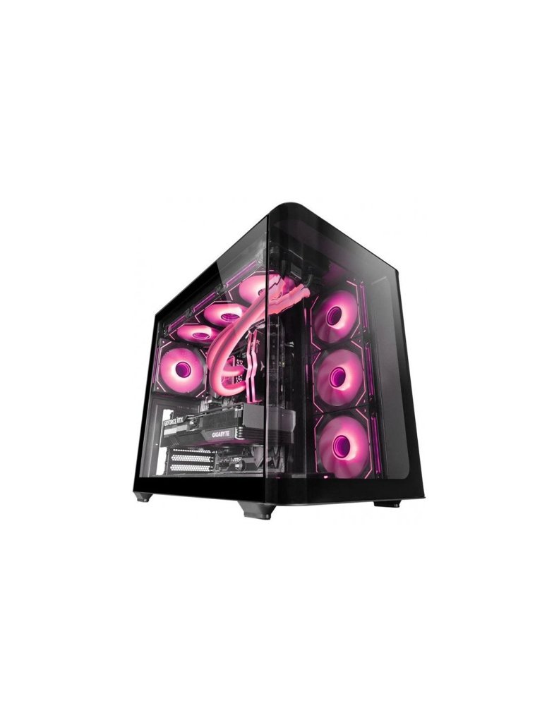Mars Gaming MC-FUSION - Caja doble cámara ATX, No incluye Ventiladores, Doble Cristal Templado continuo curvo,