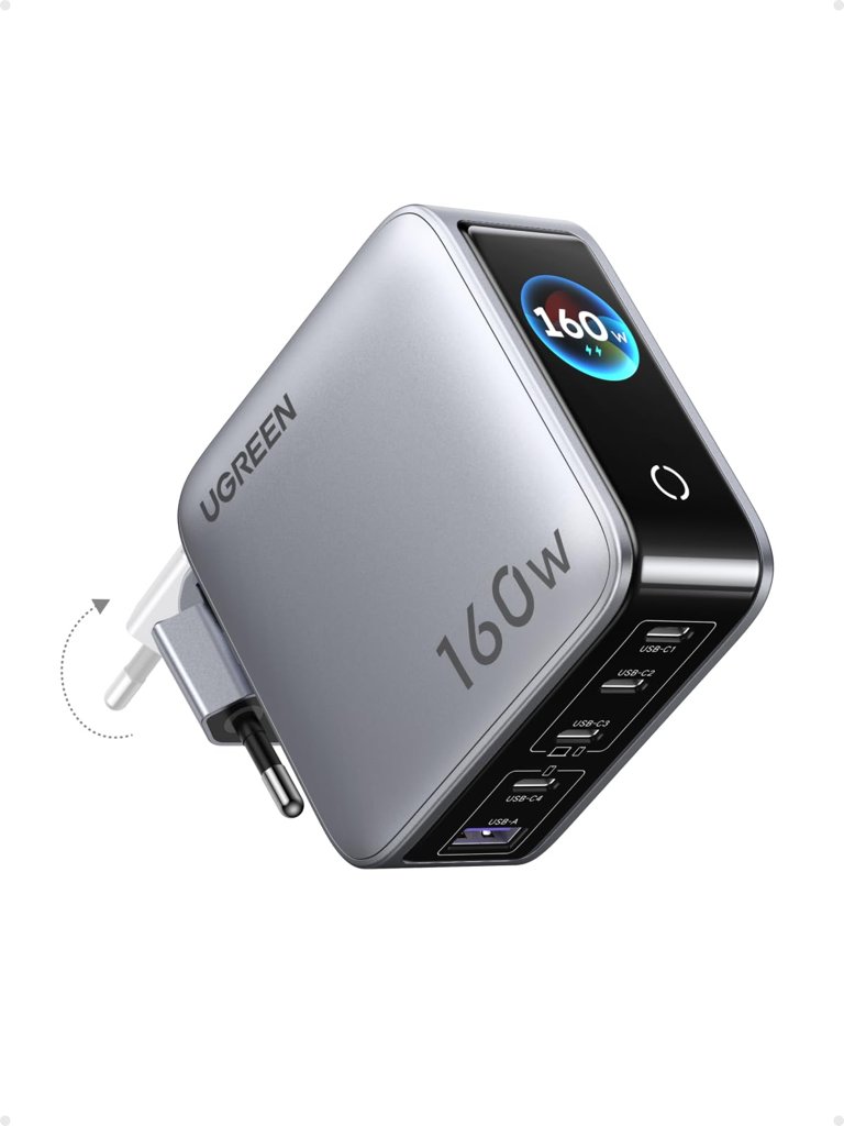 UGREEN Nexode Pro 160W: Cargador USB‑C con pantalla TFT