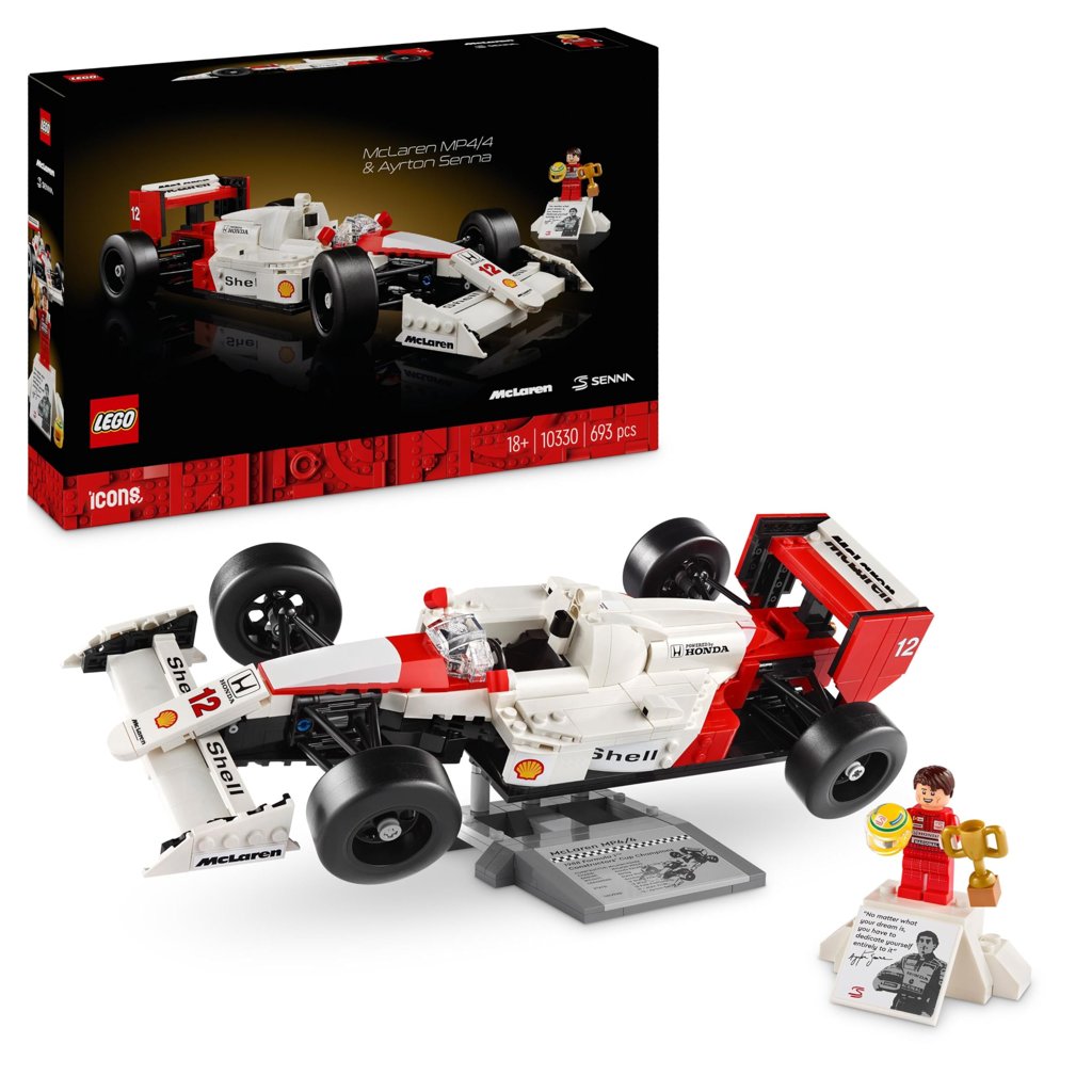 Construye el icónico McLaren MP4/4 de Senna con LEGO Icons