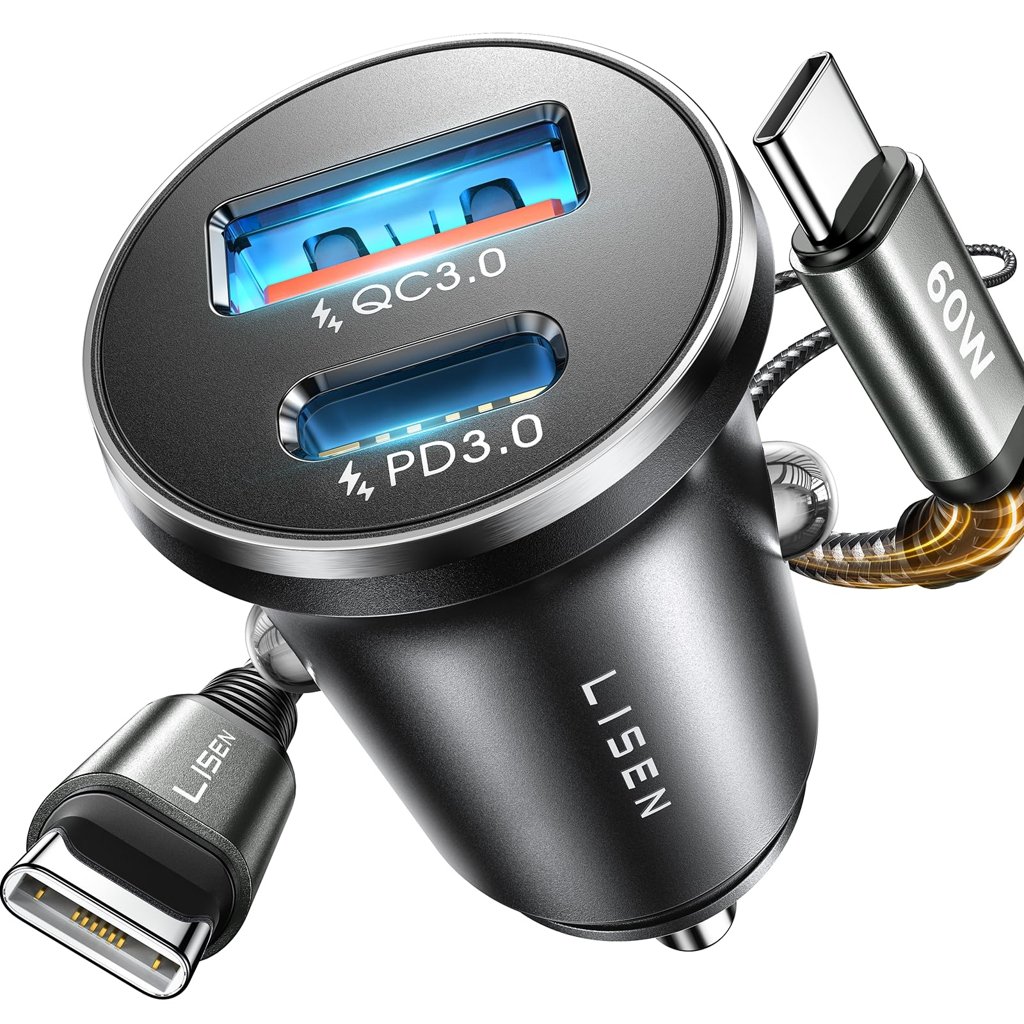 Cargador USB‑C 36W+33W para coche: carga rápida en ruta