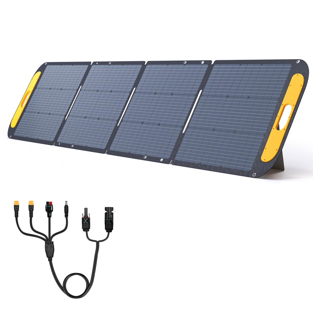 Panel solar portátil 200W VTOMAN VS200, 16.2V, silicio monocristalino, ETFE 25% de eficiencia, IP67, 4 en 1 ad