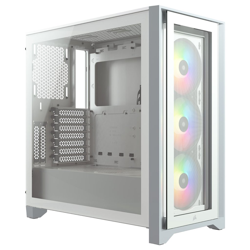 Caja PC Corsair iCUE 4000X RGB en blanco: estilo y ventilación