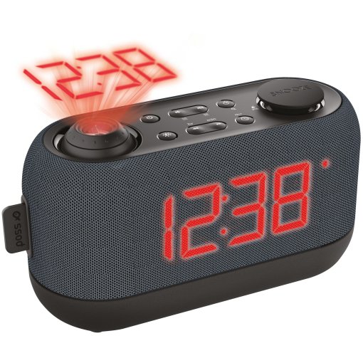 Despiértate con luz y sonido: radio‑despertador con proyector