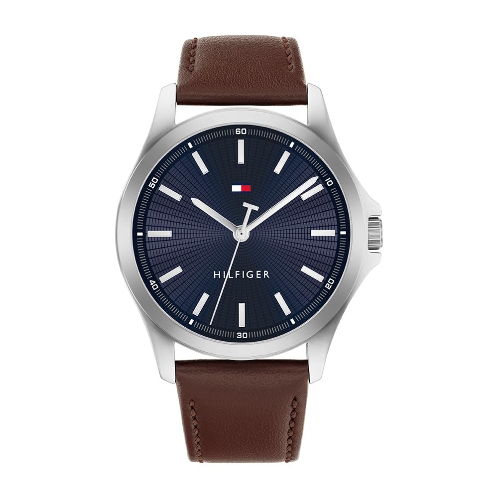 Tommy Hilfiger Reloj de Cuarzo analógico para Hombre Bruce con Brazalete de Silicona y Acero Inoxidable