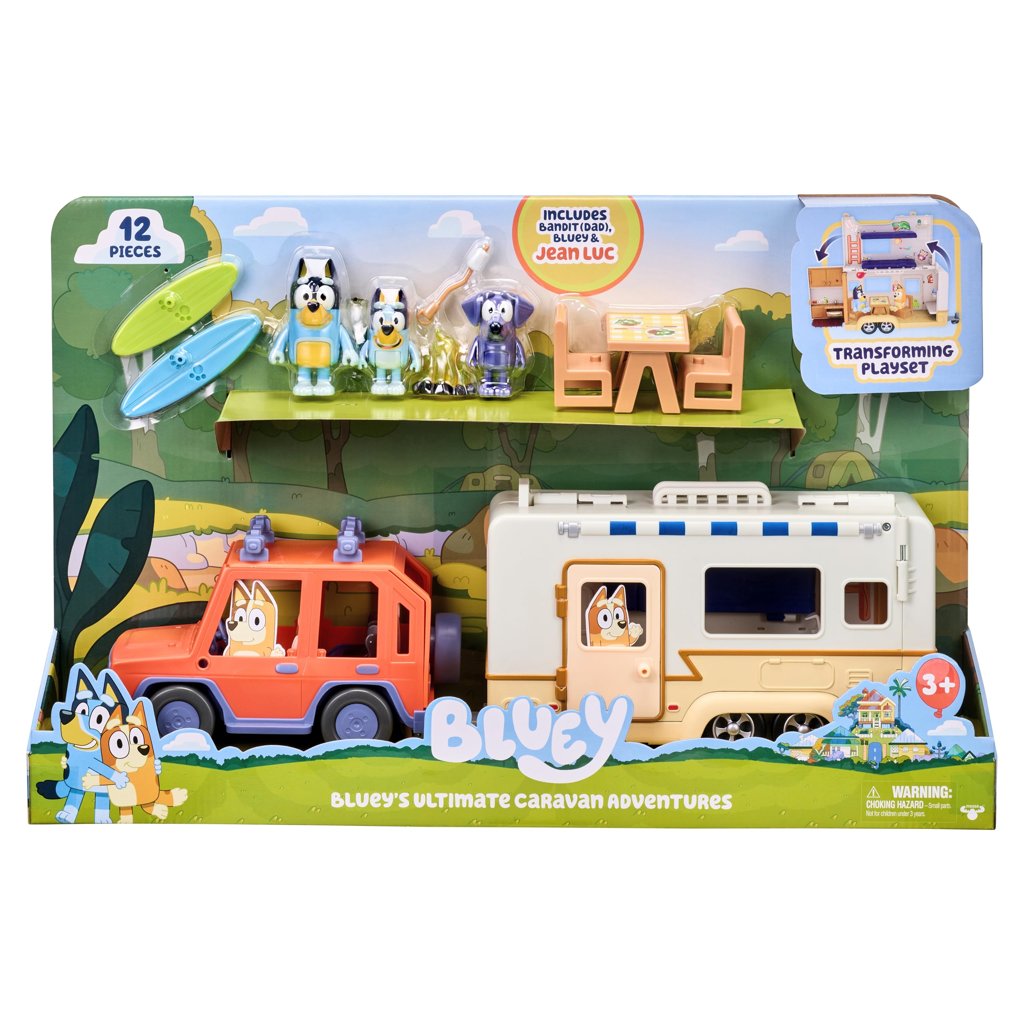 Set de juego Bluey: Caravana y figuras coleccionables