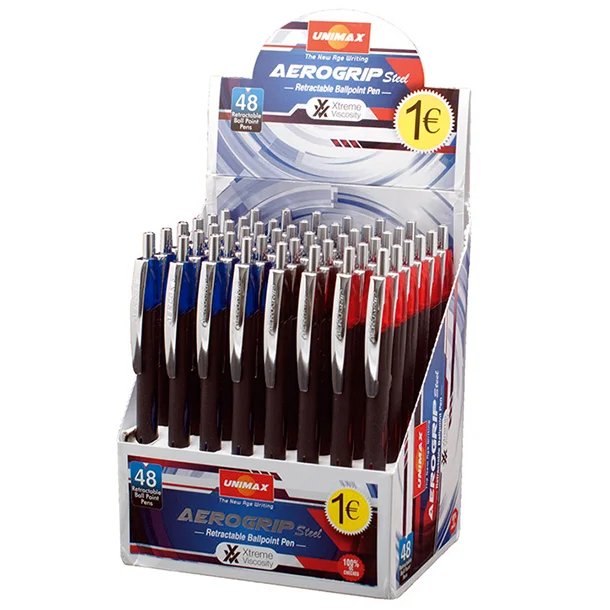 Pack de 48 bolígrafos AEROGRIP con agarre ergonómico