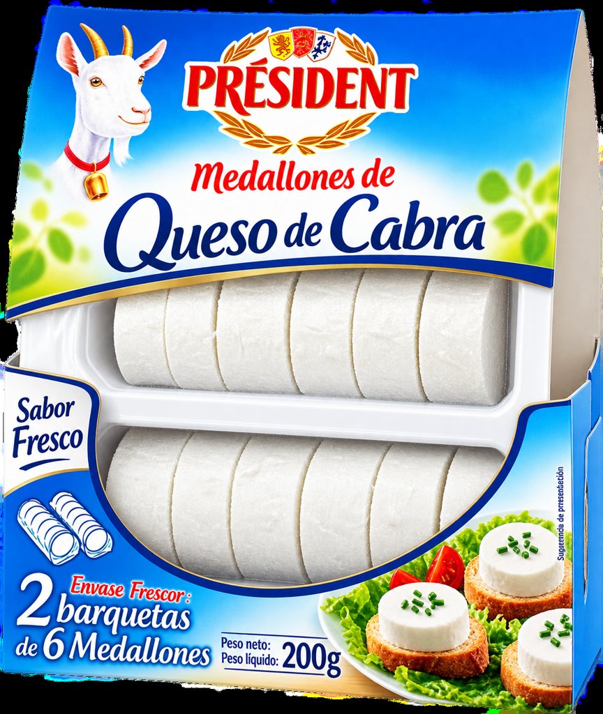 Medallones de queso de cabra President 200 g: sabor auténtico