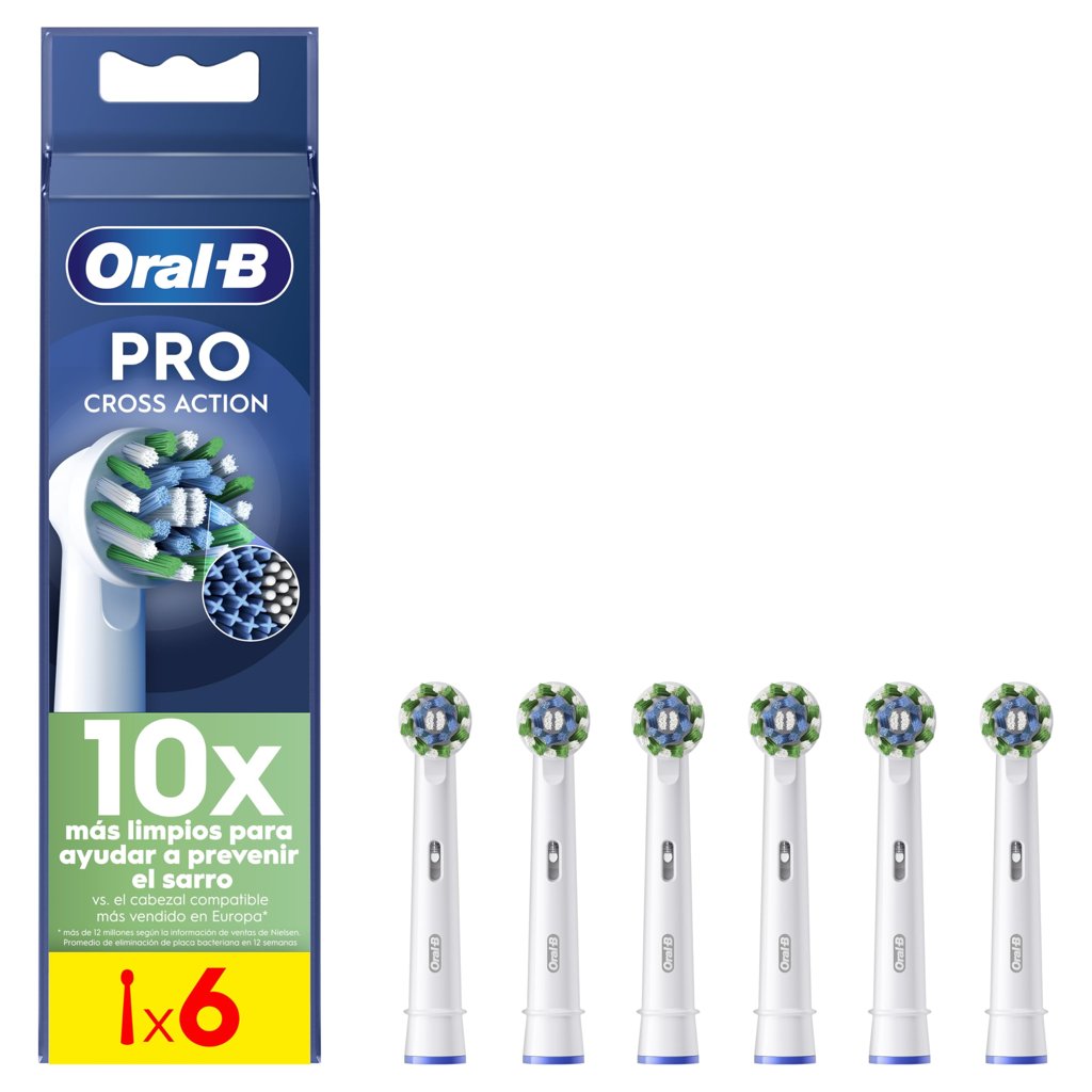 Renueva tu cepillo con cabezales Oral‑B CrossAction – Pack 6