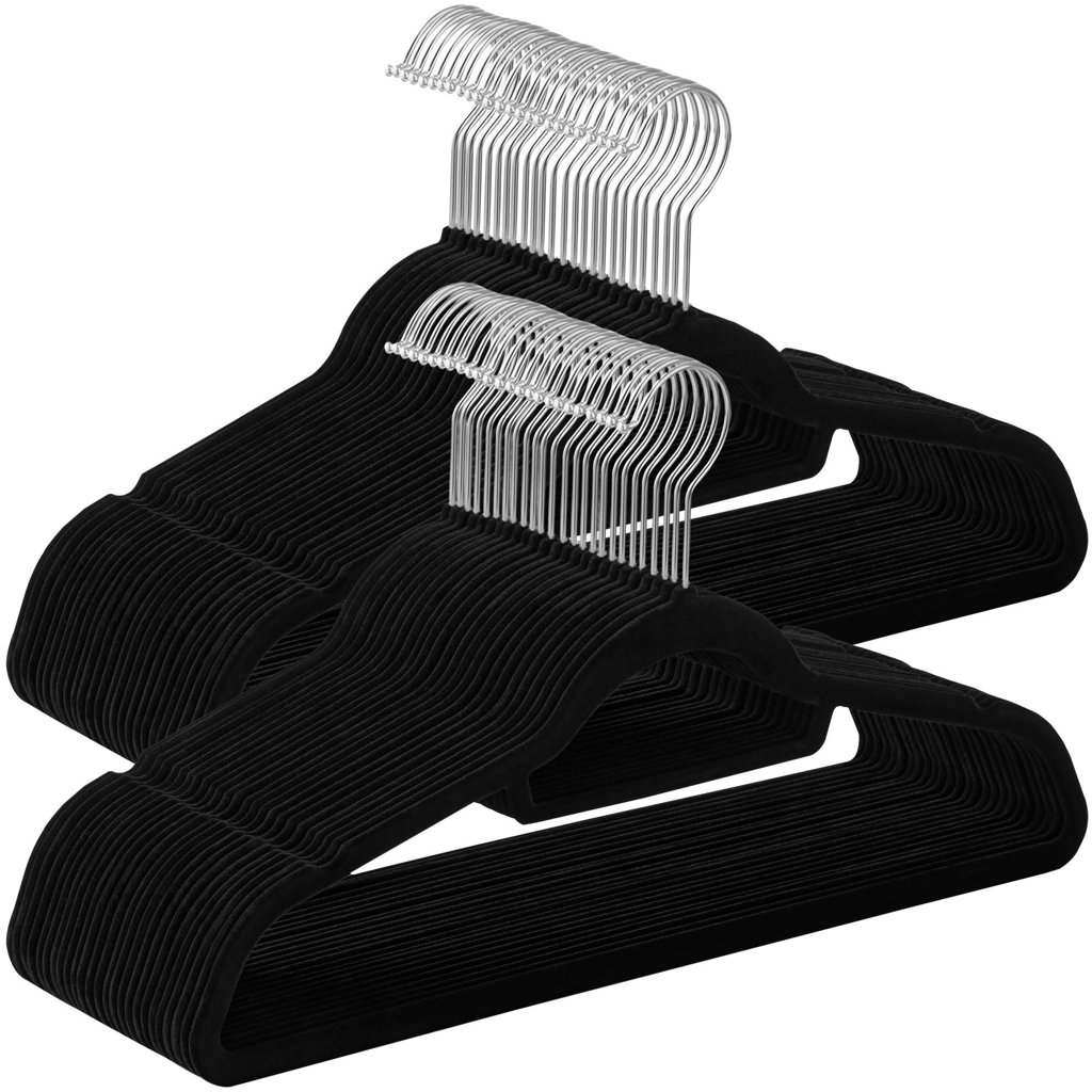Set de 50 perchas de terciopelo antideslizantes – organiza tu armario