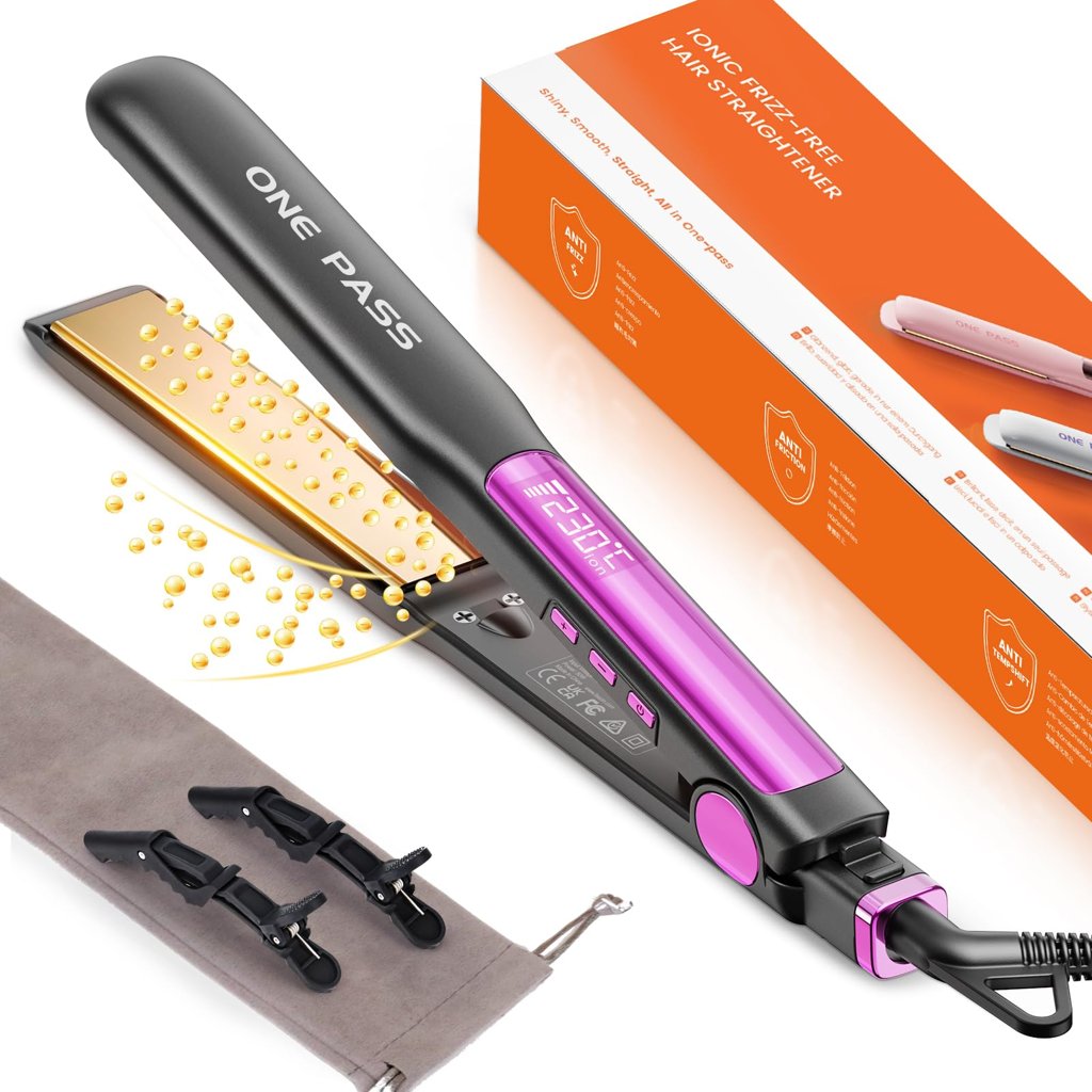Plancha de pelo profesional gris, alisado impecable