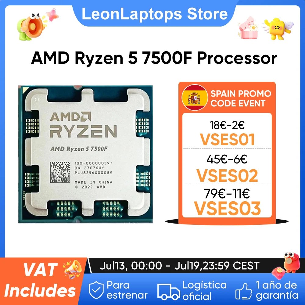 Ryzen 5 7500F al 78% de descuento