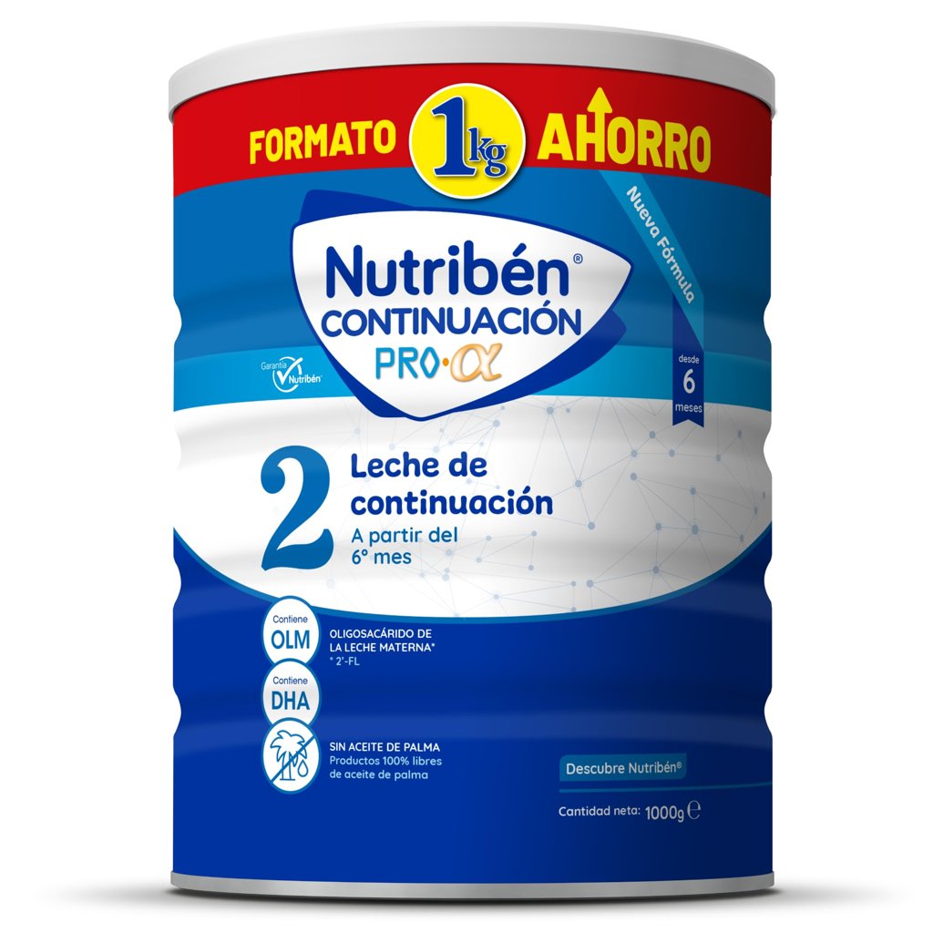 Nutribén Continuación Pro Alfa 2: leche en polvo 1 kg para tu bebé