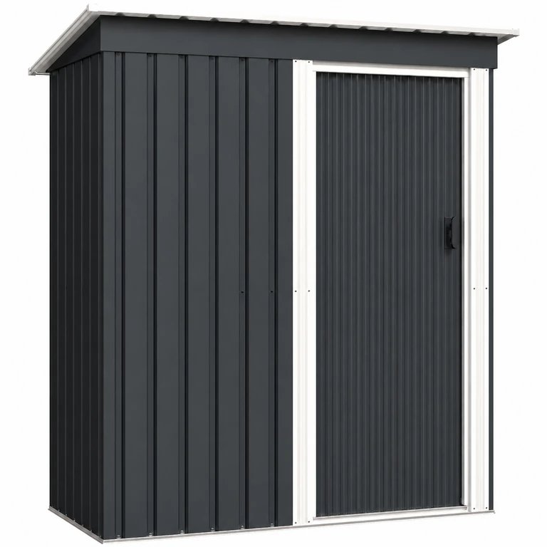 Caseta de jardín de 1,5 m² con puerta ancha y acabado inoxidable