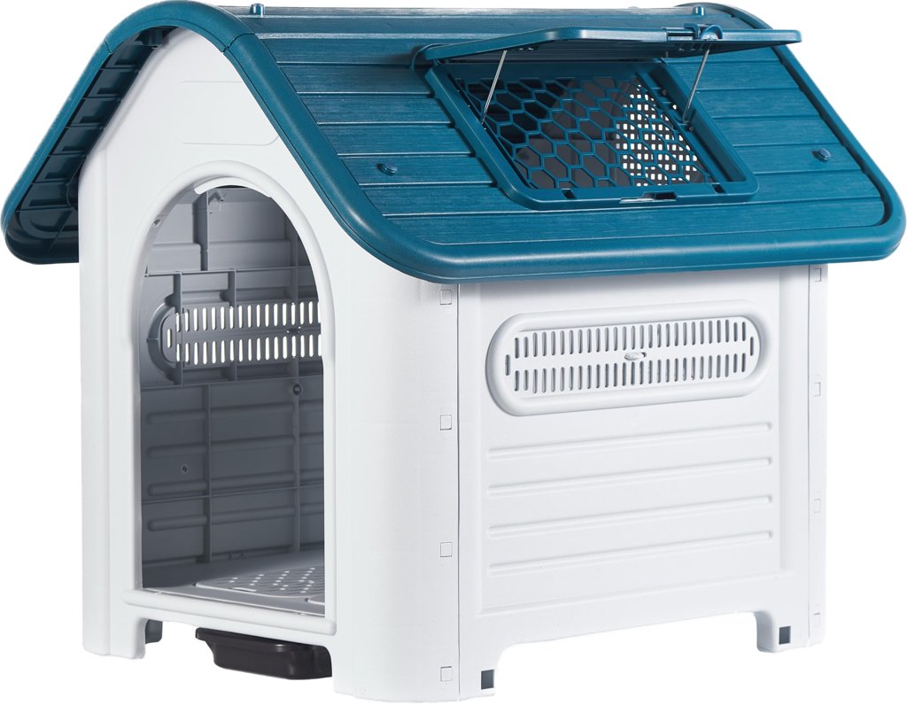 Caseta para perros medianos con techo solar