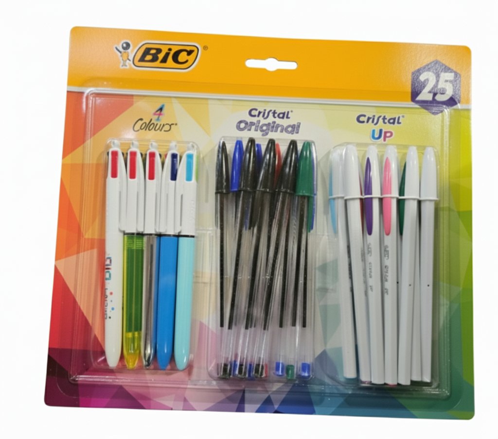 Pack de 25 bolígrafos BIC 4 colores por menos de 7€