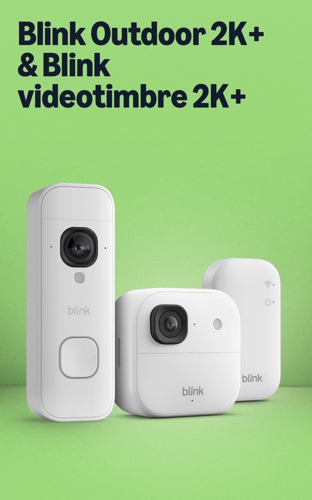 Seguridad 2K+ en tu puerta: cámara exterior + timbre Blink