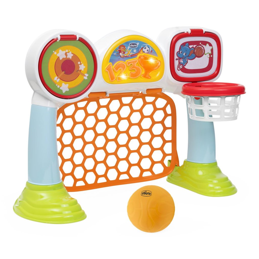 Chicco Multisport League Game, Juego Electrónico e Interactivo, Canasta, Marcador con Luces y Sonidos, 3 Modos