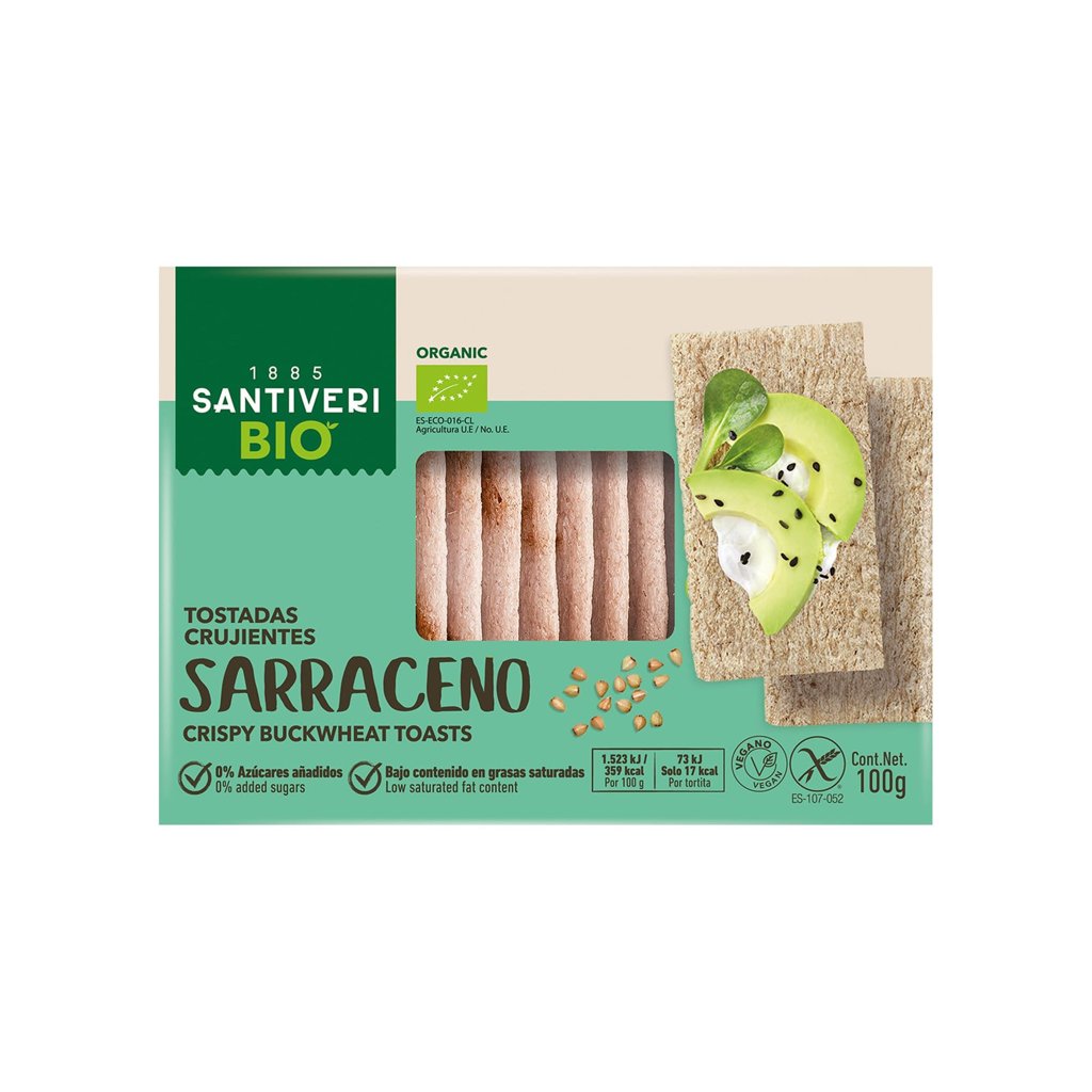 Pack de 2 tostadas bio veganas de trigo sarraceno sin gluten