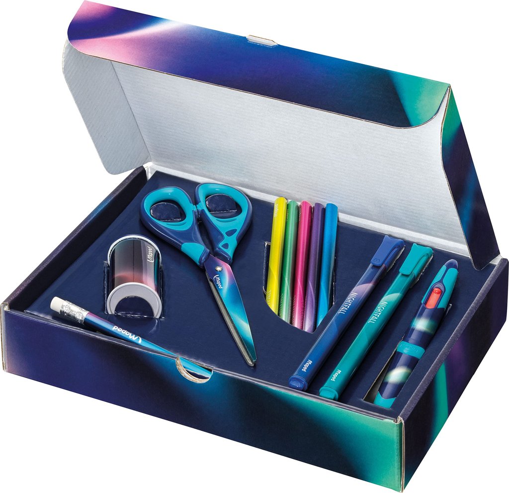 Maped - Caja de Regalo Nightfall - 11 Piezas - Ideal para Dibujar, Manualidades y Escritura