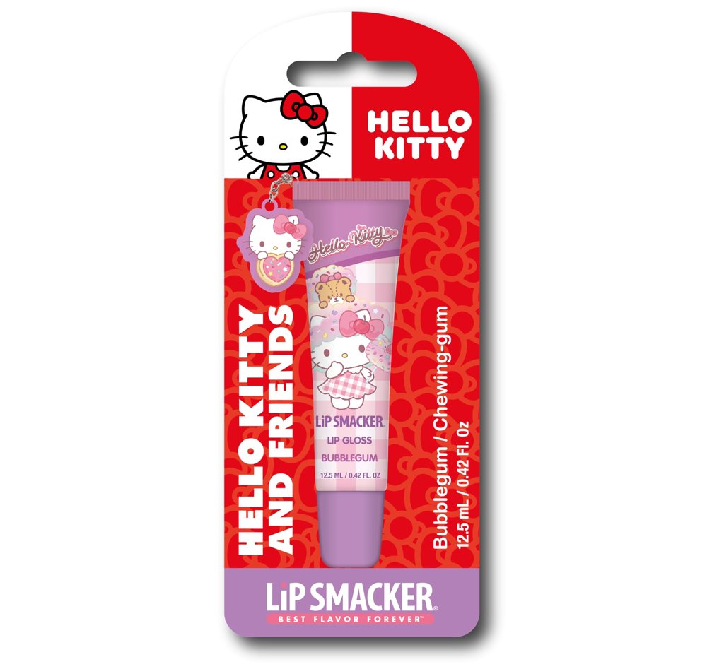 Brillo de Labios Infantil Lip Smacker Hello Kitty con Llavero (Sabor Bubblegum, Tubo 12.5ml)