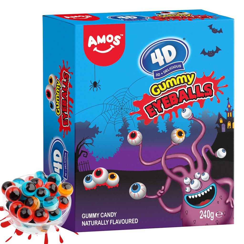 Caramelos 4D de Halloween con ojos divertidos – 240 g