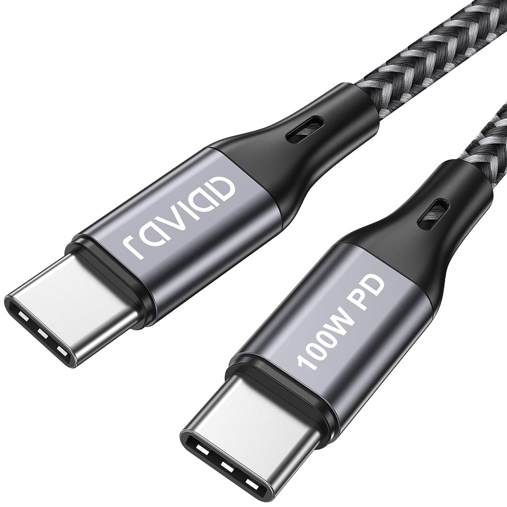 Cable USB‑C 100 W RAVIAV, 1 m, carga ultra‑rápida
