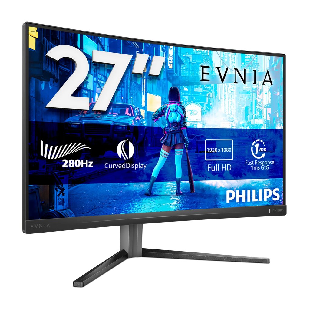 Monitor Gaming Philips Evnia 27" Curvo 280 Hz, HDR10 y soporte ajustable