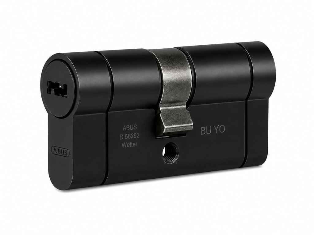 Cilindro de seguridad ABUS D66PS negro, desmontable y pre‑Snap