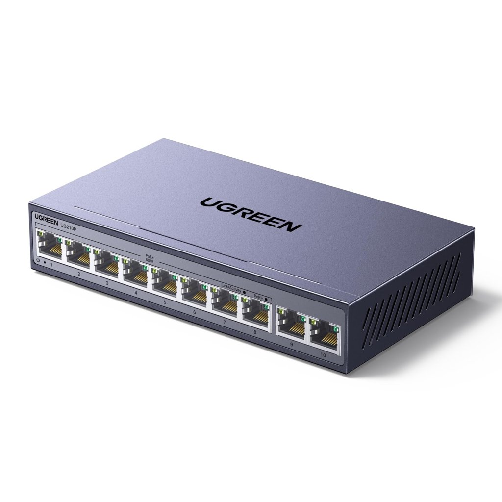 Switch Ethernet UGREEN 10 puertos con PoE+ y 60 W
