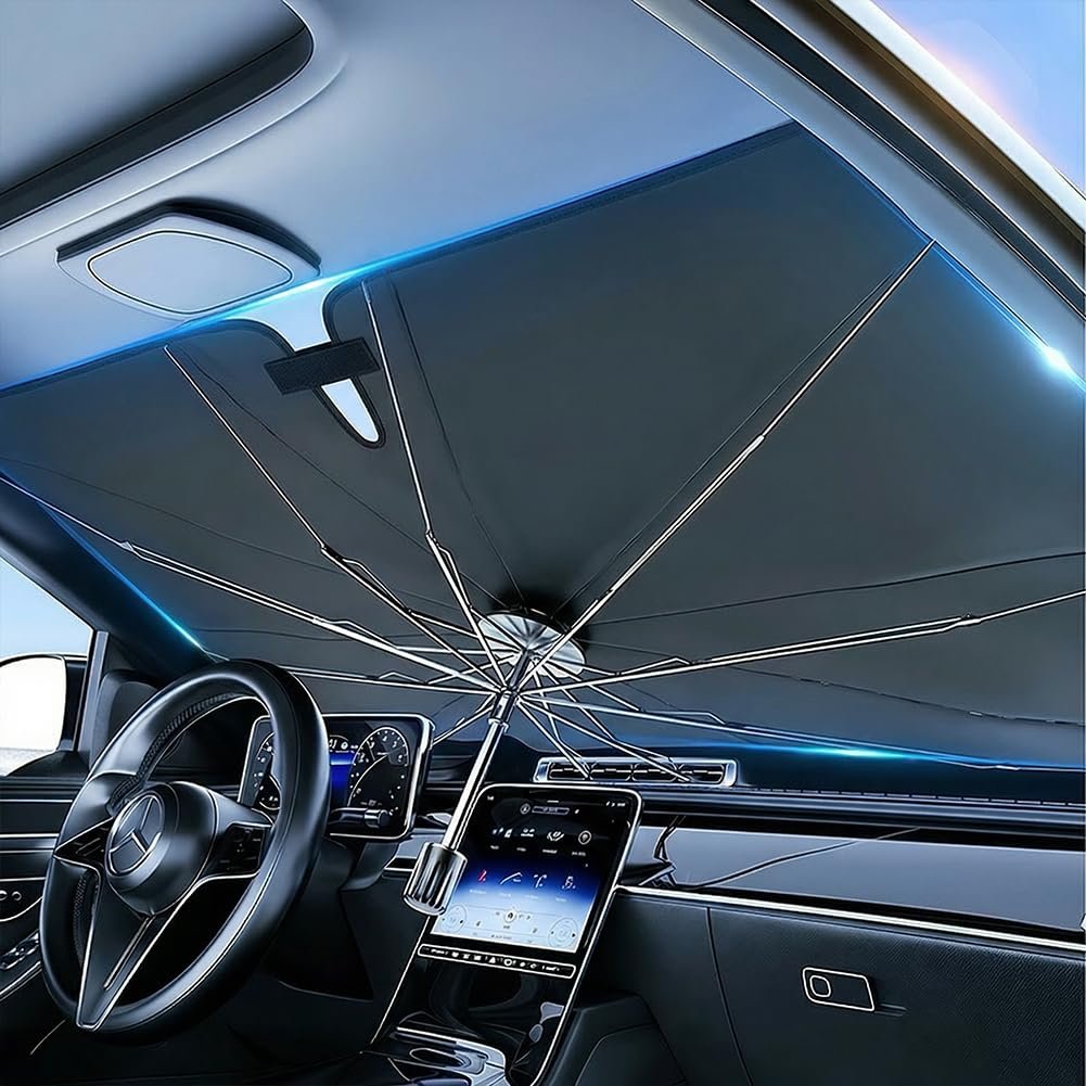 Parasol plegable reflectante para parabrisas – protege tu coche del sol