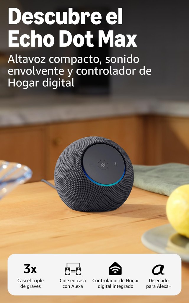 Echo Dot Max: altavoz inteligente con sonido envolvente y Alexa+