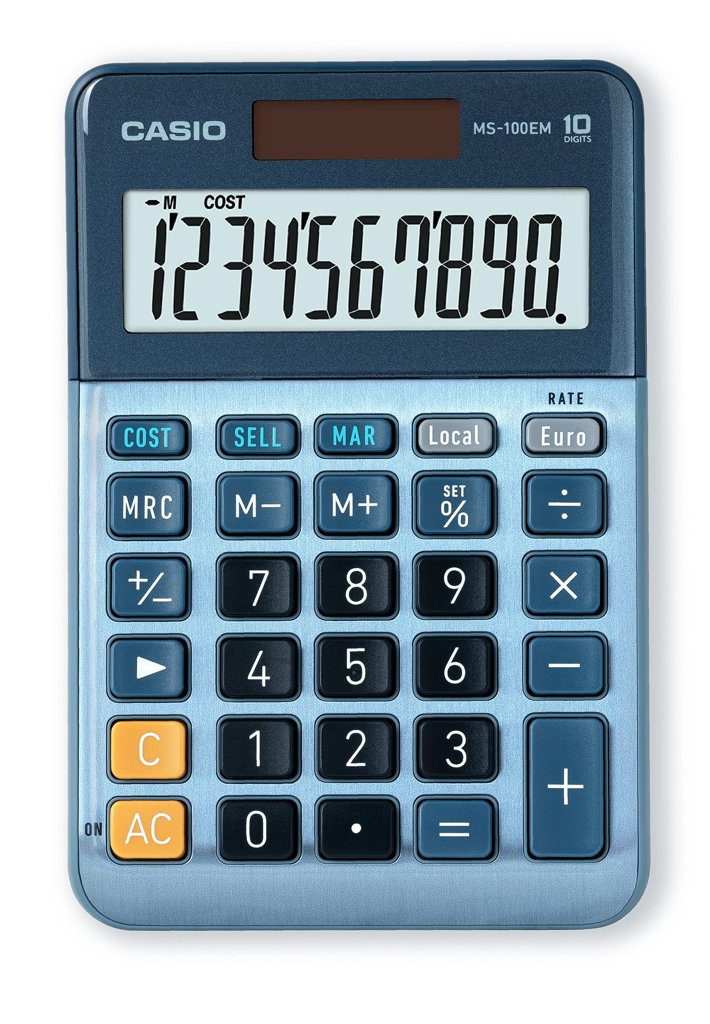 Calculadora de escritorio Casio con pantalla gigante y energía solar