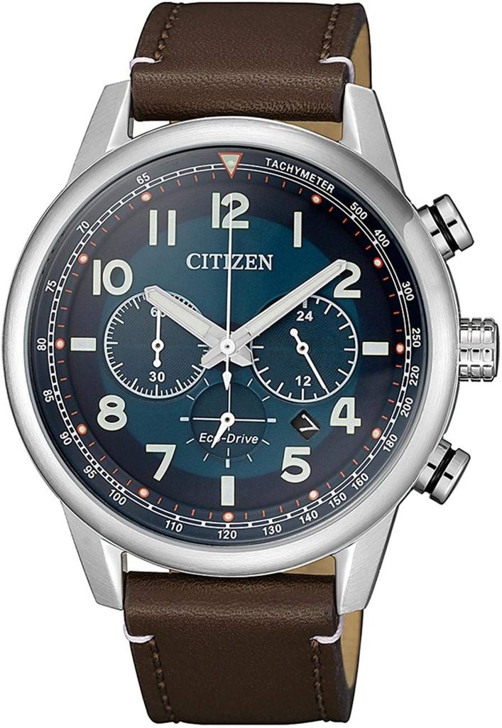 Reloj Citizen Eco‑Drive de 43 mm con correa de piel
