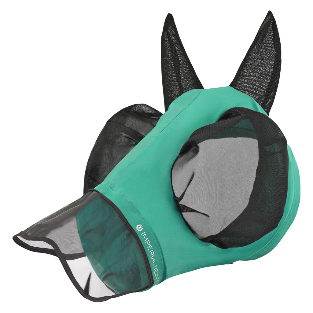 Máscara antimoscas Imperial Riding Turquesa con protector nasal