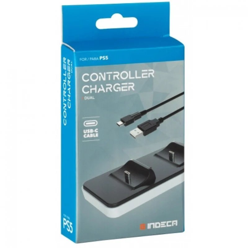 Indeca cargador dual: dos mandos PS5 siempre listos