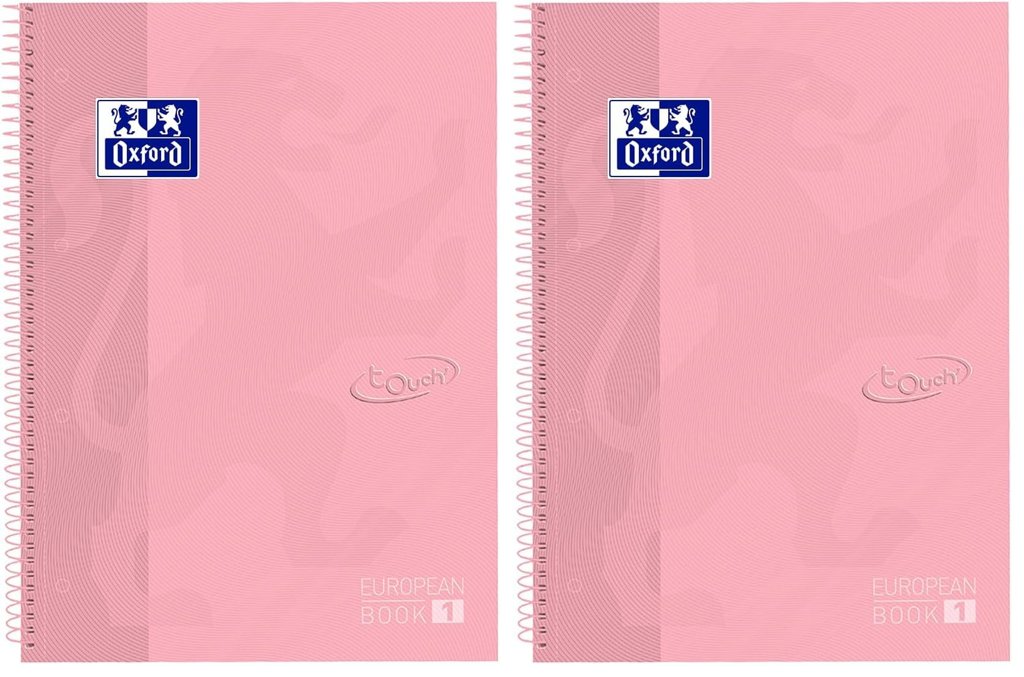Pack de 2 cuadernos Europeanbook 1 Touch en tono flamingo pastel