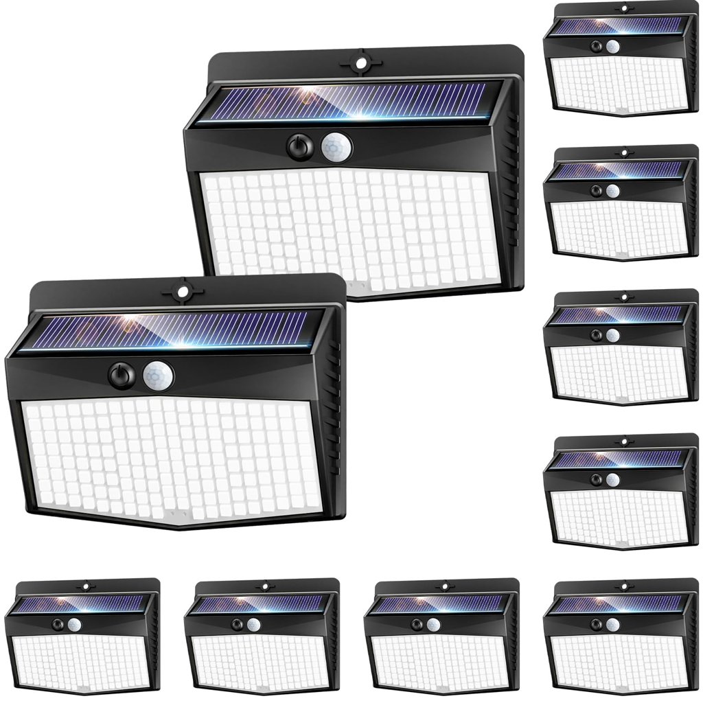Ilumina tu jardín con el pack de 10 focos solares con sensor